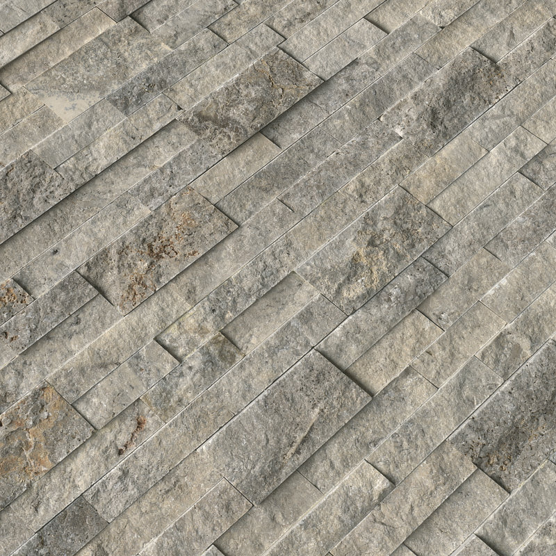 Stonecrest 6 in. x 24 in. Split Face Natural Stone Ledger Panel Wall Tile, Argento Way