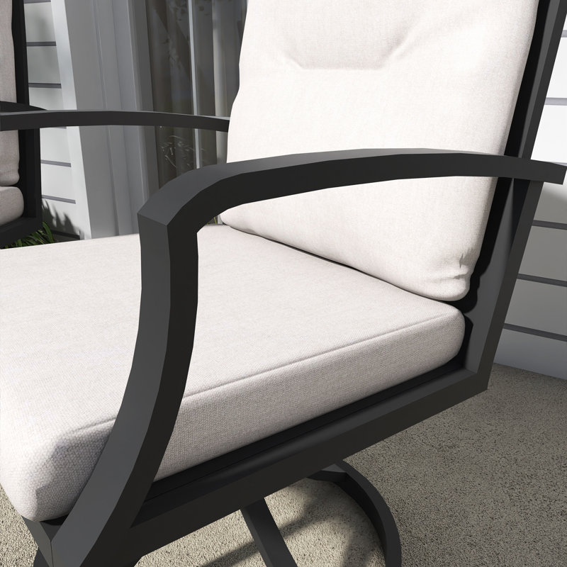 Ensemble de 2 chaises de salle à manger d'extérieur pivotantes avec coussin