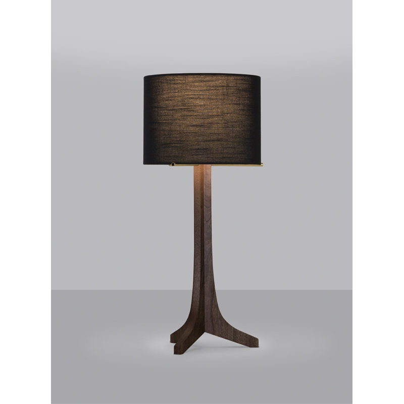 Nauta LED Table Lamp, Dark Stained Walnut, Black Amaretto, Brushed Aluminum