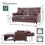 Canapé-lit 70 po brun Chesterfield en similicuir brun-933540650