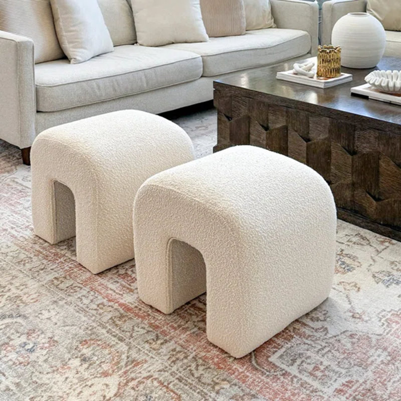 18" H Stain Resistant Boucle Ottoman