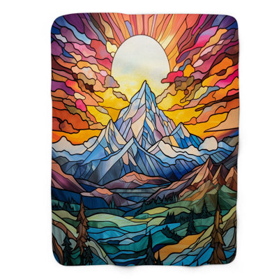 Stained Peaks - 1 Piece Premium Sherpa Blanket