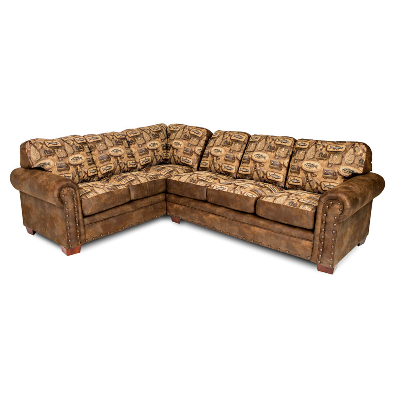 Kia 84" Wide Microfiber/Microsuede Left Hand Facing Sectional