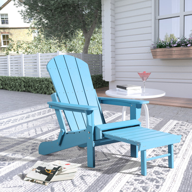 Chaise Adirondack pliante Hurley Morphew, Bleu turquoise