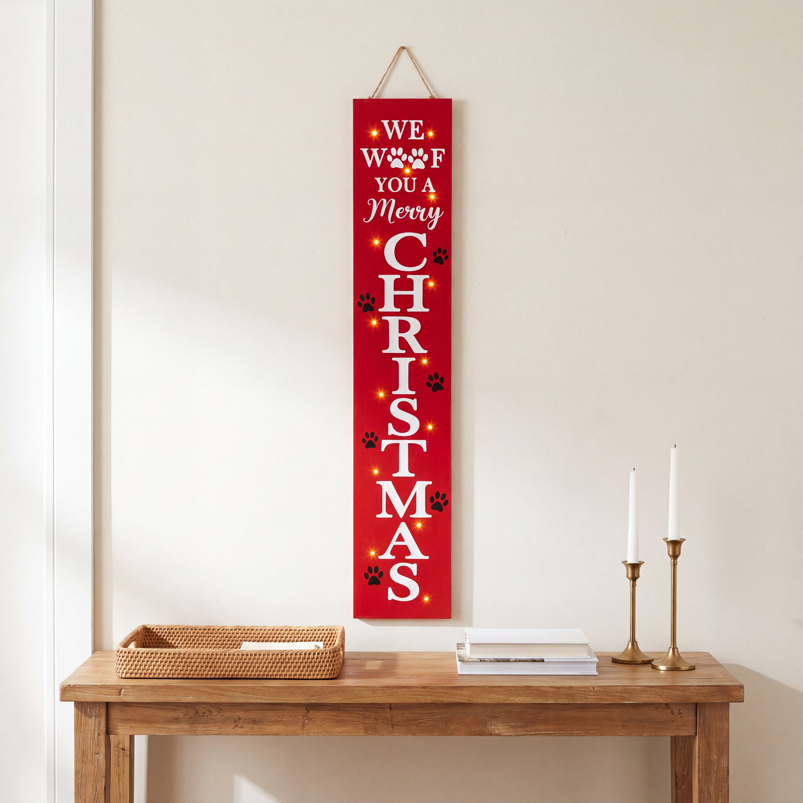 Junno Lighted Wooden Christmas Porch Sign