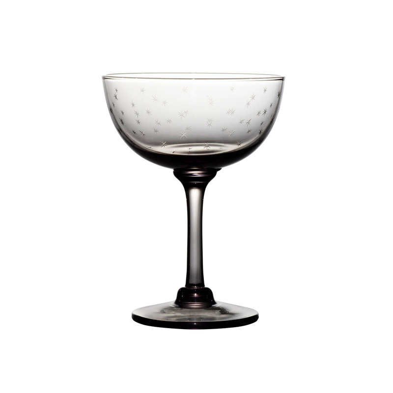 Handmade Crystal Coupe, Clear/Black