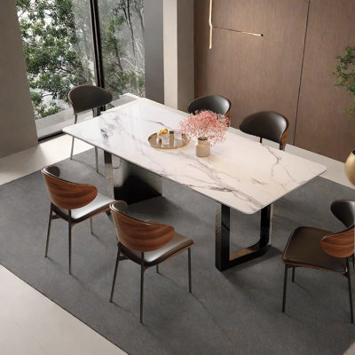 Ensemble de table et chaises de salle à manger en ardoise italienne