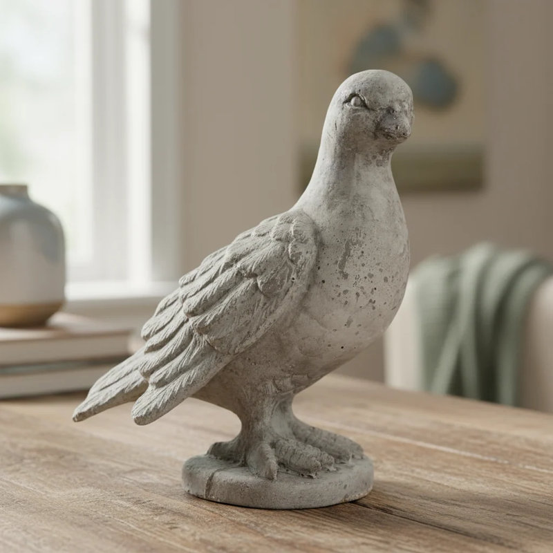 Figurine d’oiseau sur pied cardinal ciment Atwater