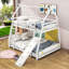 Lit superposé simple en bois avec rampe d'escalade et filets d'escalade Chaudhry-2109917604