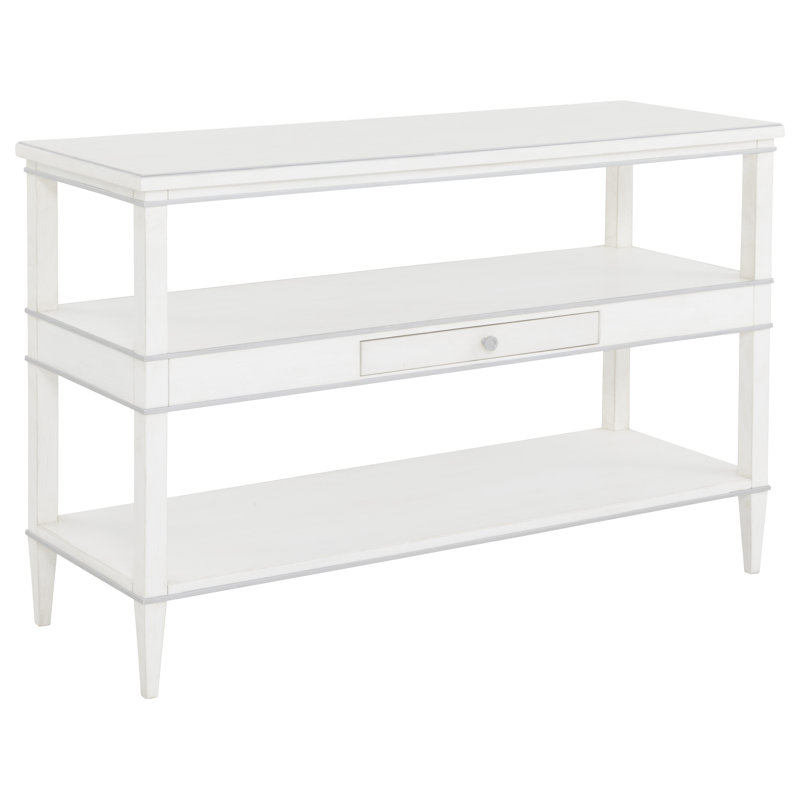 Camille Console Table, Linen/Antique Pewter