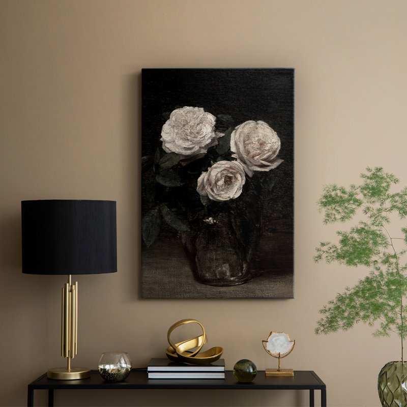 Motif floral rétro CCXI - Cavas enveloppés de galerie, H 48 po x l 32 po