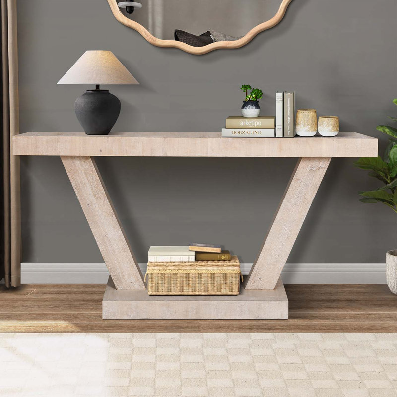 Console rétro en bois patiné, Naturel antique