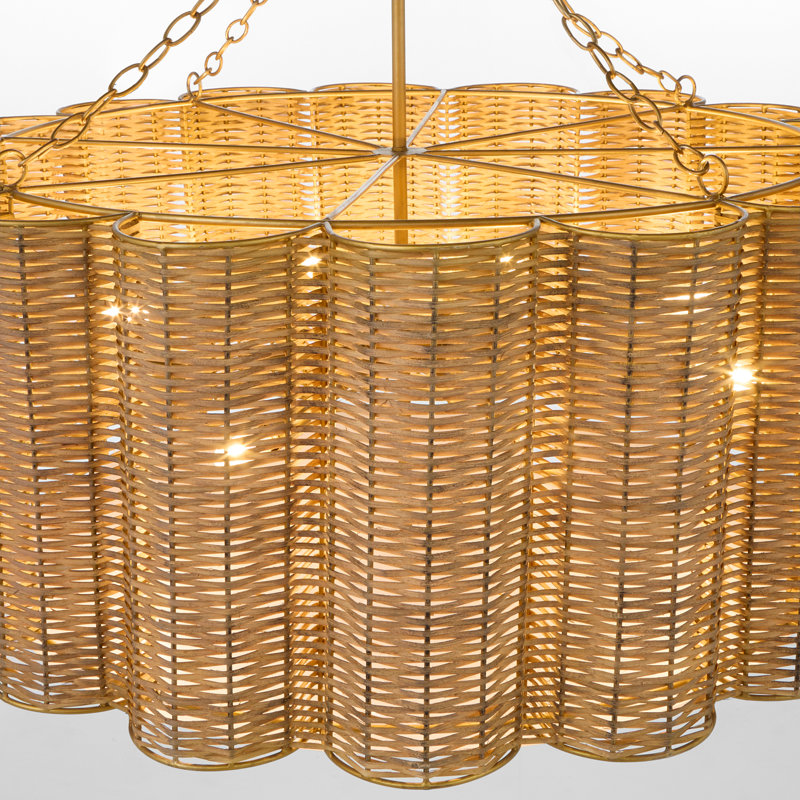 Boracay 6 - Light Chandelier, Aged Brass, Brown