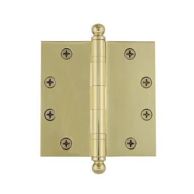 3 in. x 2 in. Solid Extruded Brass Loose Pin Mortise Cabinet Hinge in  Polished Brass (1-Pair)