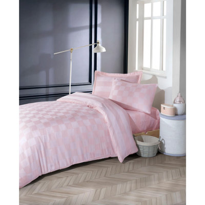 Elegant Single Quilt Cover Set, 53.1 x 78.7 inches | 70% Cotton & 30% Polyester, 120 Thread Count | Includes 1 Pillowcase (31.5 x 31.5 inches) | Machine Washable, Button Closure Design for Easy Use