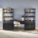 Jorah 3-Piece Transitional Writing Desk With 2 Wide Bookcases