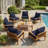 Braun Outdoor Cushions 24X24X5 Patio Chair Cushions Indoor/Outdoor Seat And Back Cushion, Cushions Only (Set Of 6)-1094484121-1094484126-1094484123