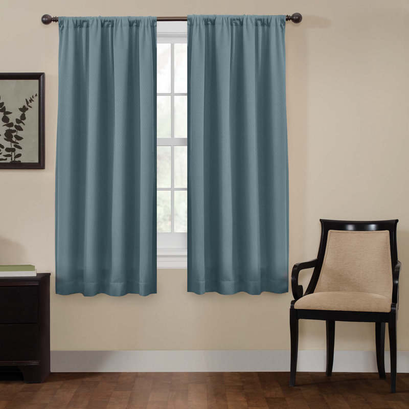 Kohan Curtain Single Panel, 50" W x 63" L, Teal