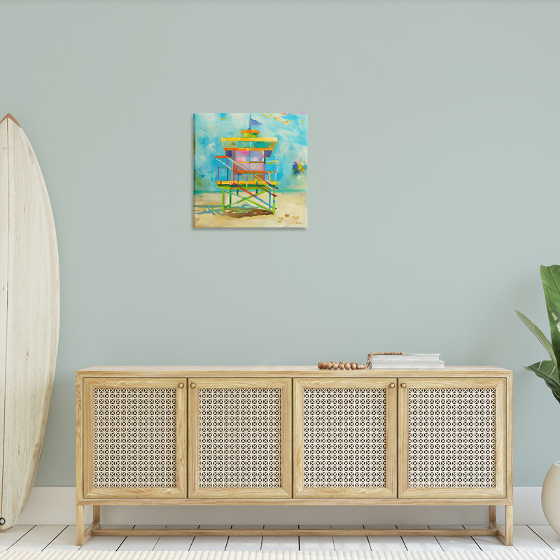 "Modern Lifeguard Hut" par Liz Jardine sur toile, H 24 po x l 24 po