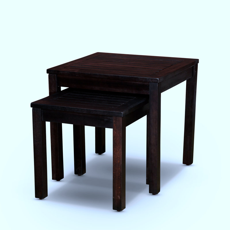 Ensemble de 2 tables gigognes en eucalyptus