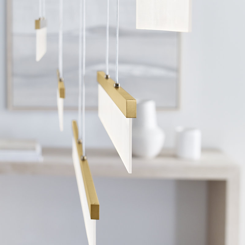 Sweep 5 - Light LED Chandelier, Aged Brass