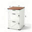 Classeur à tiroirs verrouillable de style ferme, meuble de rangement en bois blanc vieilli avec plateau en bois brun, support pour imprimante de bureau à domicile