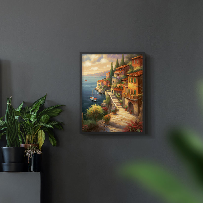 LANDSCAPES Series CCLXVI  -Premium Framed Print -Ready to Hang - No Nails Required, Black, 15" H x 12" W
