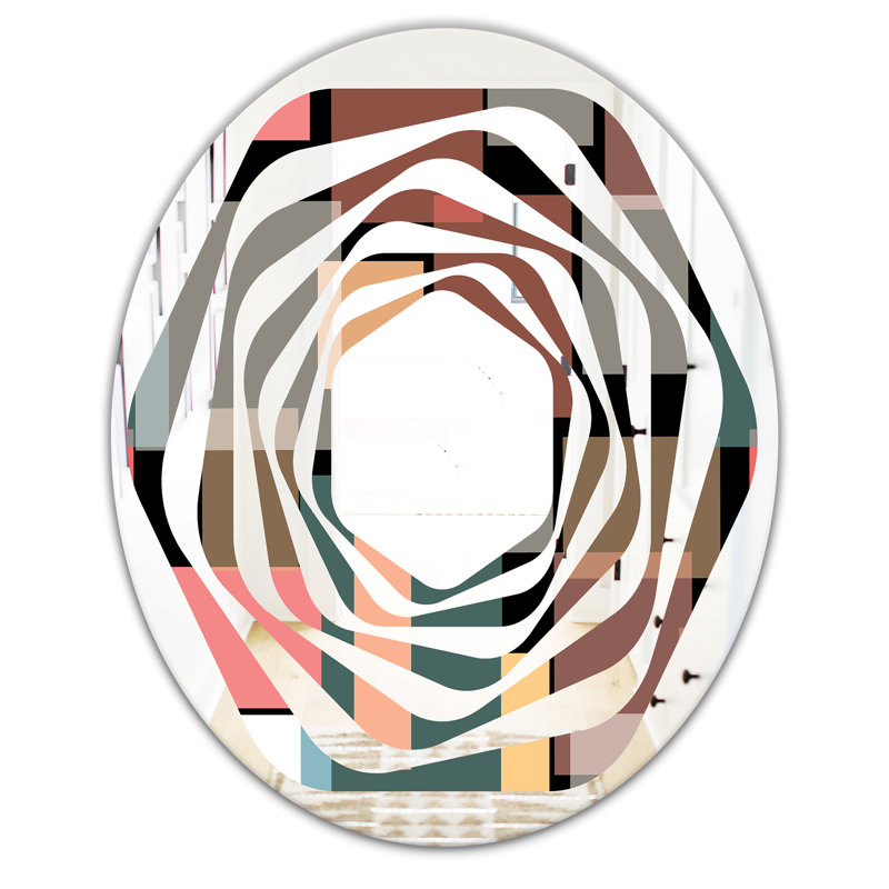 Miroir mural Whirl Square Design II, 31,5 po x 23,7 po