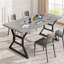 Grande table de salle à manger de 70,9 po pour 6 personnes, table de cuisine rectangulaire avec pieds en métal robustes, table de salle à manger en bois de ferme pour grande famille