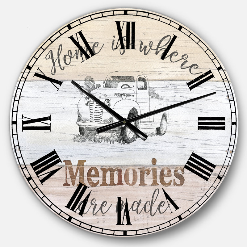 Swigart Farmhouse Moment Truck - Horloge murale de ferme, Moyen