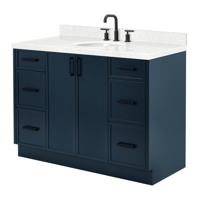 ARIEL Kelly 48 Single Sink Bathroom Vanity with Carrara Quartz Top