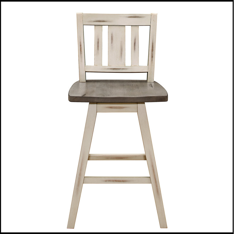 Ensemble de 2 chaises pivotantes à hauteur de comptoir en bois d'hévéa durable avec rotation à 360 degrés pour plus de confort et de style