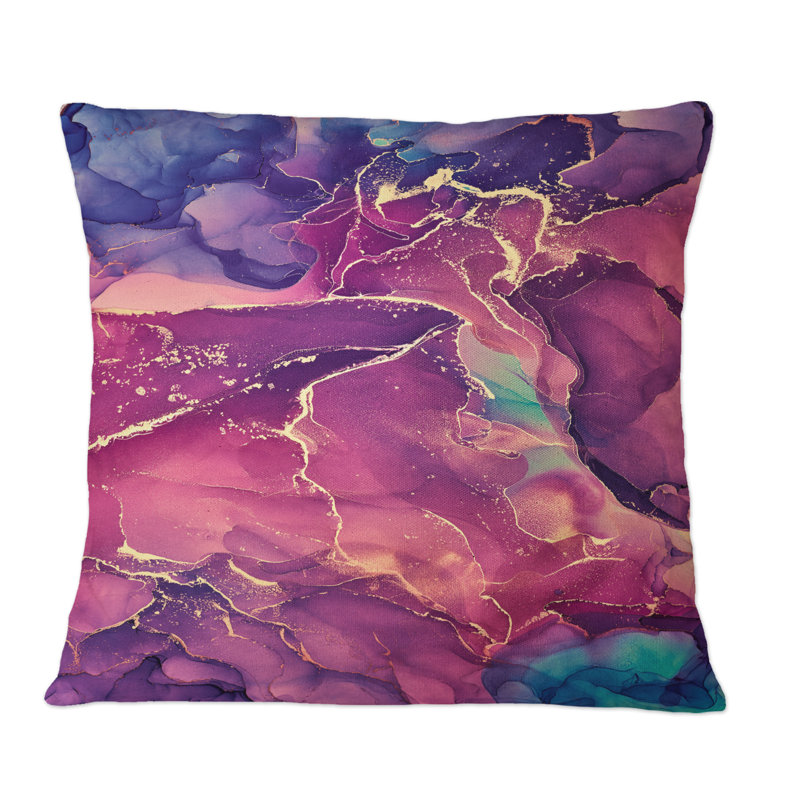 Coussin bleu et bourgogne, 18 po x 18 po
