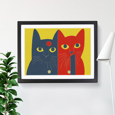 Two Abstract Cats Vol.2 - Framed Print