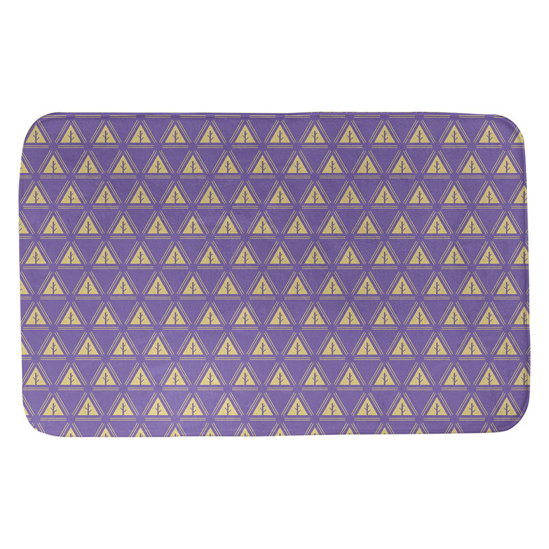 Tapis pour salle de bain à arbres minimalistes Barbra, Mauve / doré, l 17 po x L 24 po