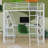 Loft Bed With Shelves And L-Shaped Desk, With A Set Of Sockets, USB Ports And And Wireless Charging