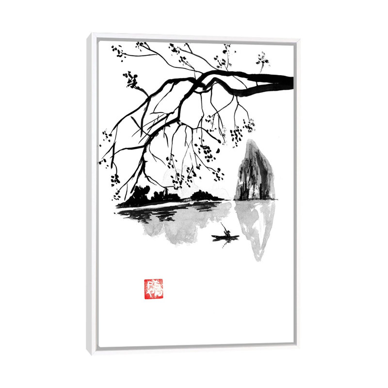 Along by Péchane - Print on Canvas, 101.6 cm H x 66.04 cm W, White Framed