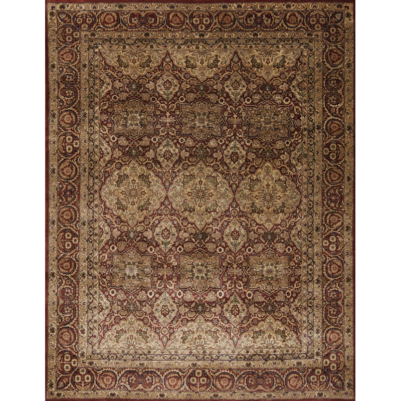 Stately Manor Hand Knotted Wool Area Rug in Brown, Rectangle 5' x 7'