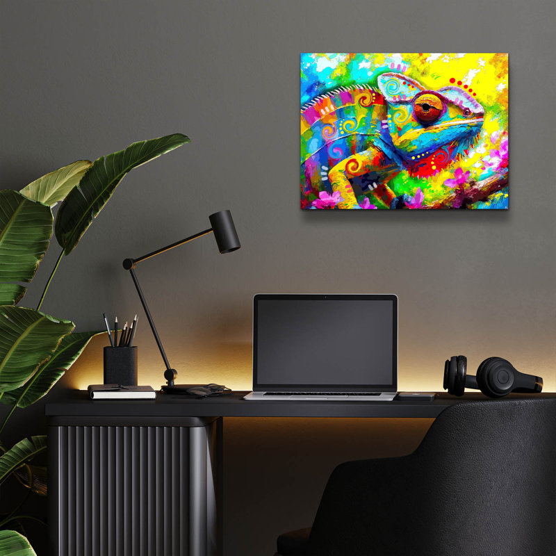 «The Karma Chameleon» par Dean Russo, H 12 po x l 16 po x P 0,13 po