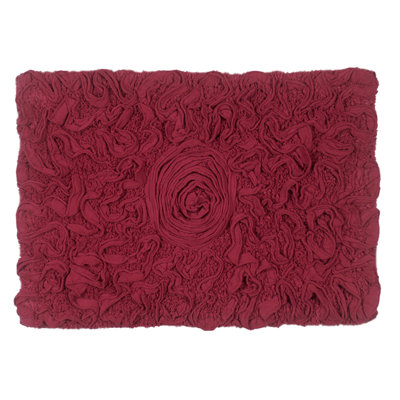 Schoenberger Floral Design Cotton Bath Rug