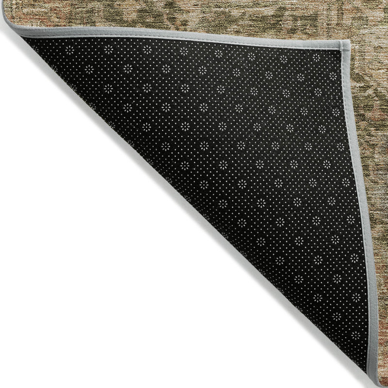 Tapis intérieur / extérieur vert lavable 9 'x 12' Medallion