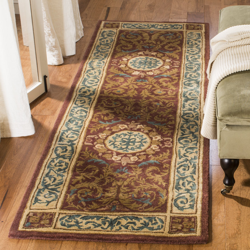 Tapis oriental en laine touffeté à la main Loren, Tapis de couloir beige