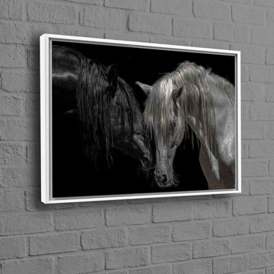 Horse Couple Wall Decor Featuring Modern Canvas Perfect For Farmhouse Or Animal Theme Decor With 3D Effect