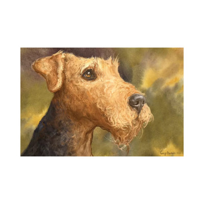 Airedale With Background by George Dyachenko - Painting on Canvas