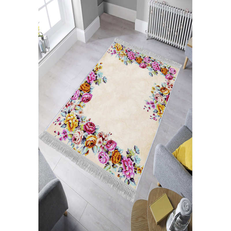 Luxurious Velvet Area Rug, 5.9 x 9.2 Feet | 100% Velvet Fabric, 100% Cotton Sole, 0.4 in Pile Height | Antibacterial, Non-Slip, Machine Washable | Elegant 3D Digital Print for Living Room & Bedroom Decor