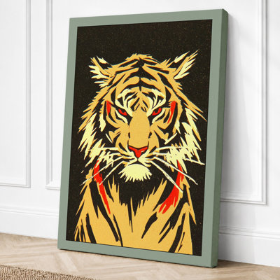 Bold Tiger Face Geometric - Print