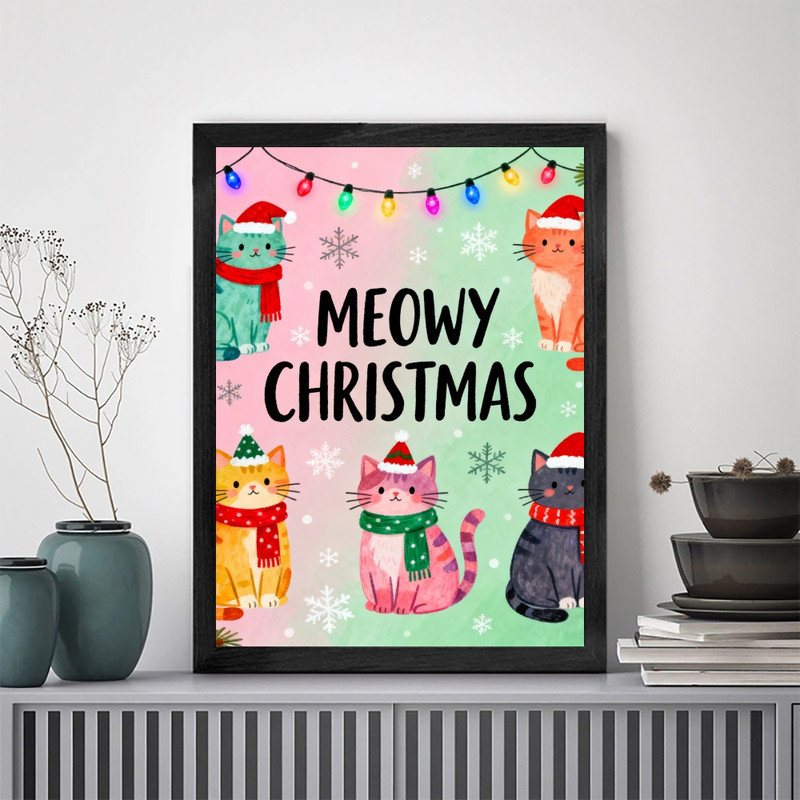 Cadre de Noël noir encadré noir fantaisiste, H 11 po x l 9 po
