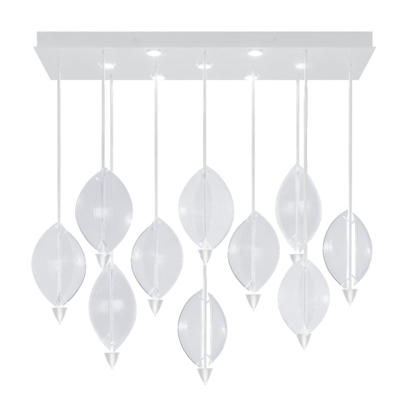 Luminaire suspendu l 59 po Embark, Laque blanche, Clair