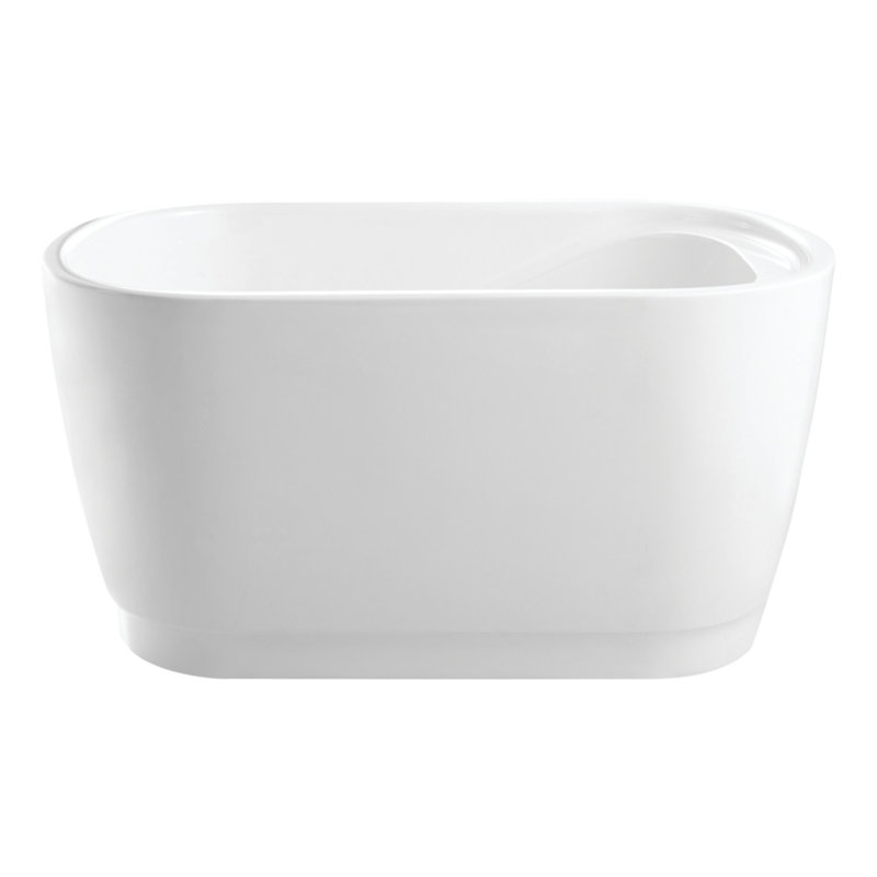 Kingston Brass Aqua Eden 51-Inch Acrylic Oval Rectangular Double Ended Freestanding Tub with Drain