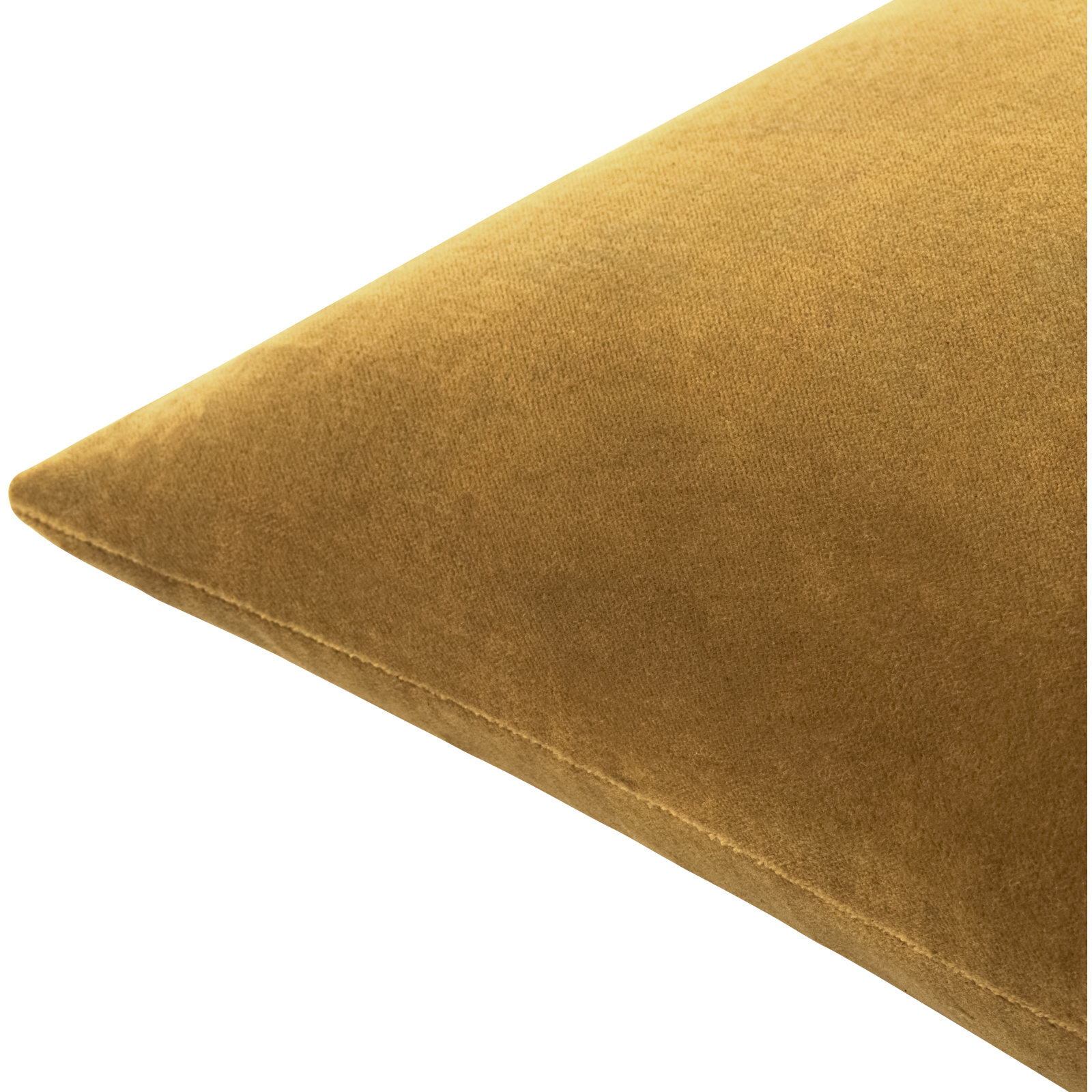 Denny Velvet Throw Pillow , Duck Down, Rectangle 13"H x 20"W, Brown